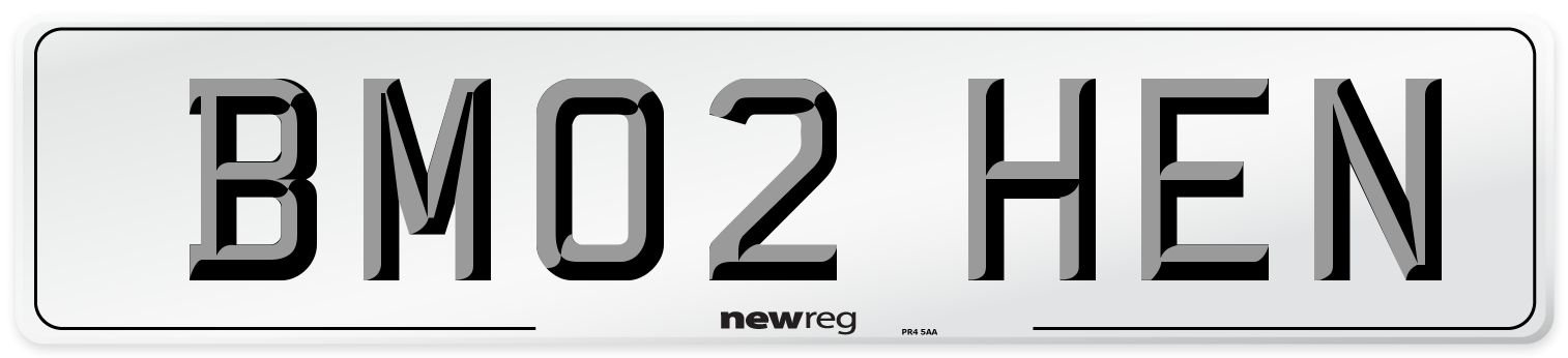 BM02 HEN Number Plate from New Reg